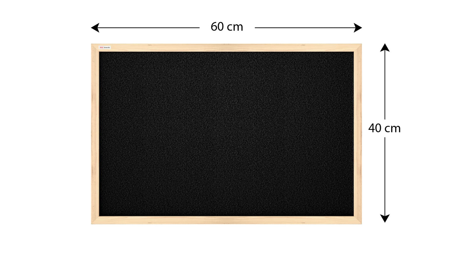 ALLboards Schwarz Pinnwand mit Holz Rahmen 60x40cm Korktafel Korkwand Pinnwand Kork