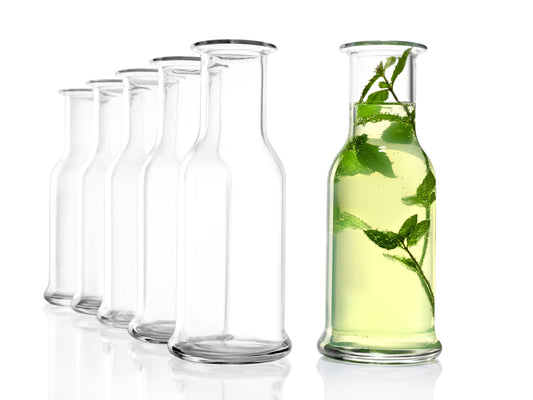 Stölzle Lausitz Glaskaraffe Purity / 6er Set Karaffen 1 L/Hochwertige Karaffe Glas geeignet als Wasserkaraffe, Karaffe für Limonade, Weinkaraffe/stoßfest und spülmaschinenfest