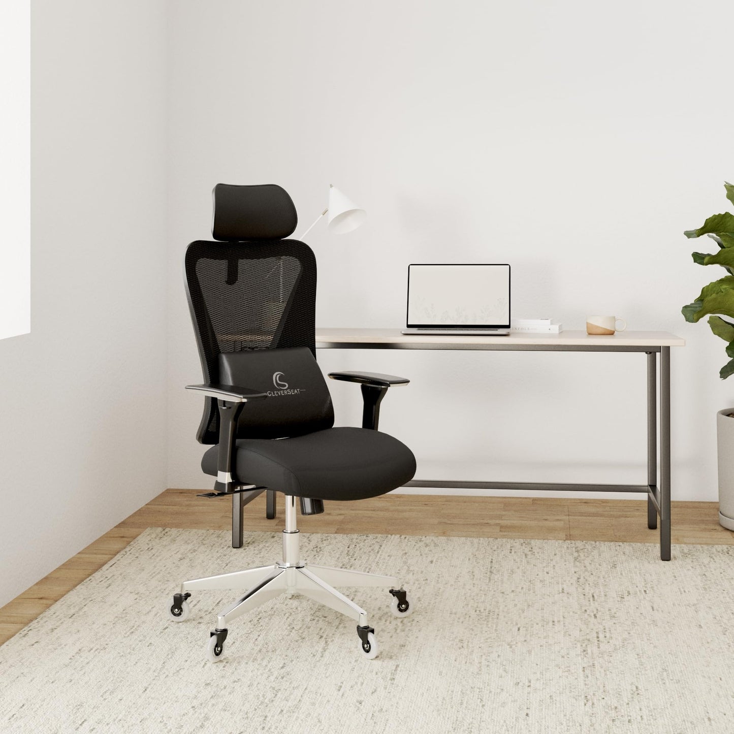 CLOUVOU CleverSeat Bürostuhl Ergonomisch [TESTSIEGER] Schreibtischstuhl 100% individuell einstellbar | Büro Stuhl & Gaming Stuhl | Computerstuhl Home Office Chair Ergonomic | Drehstuhl 150 kg