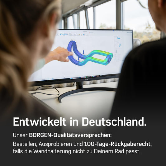 Borgen Fahrrad Wandhalterung - Rennrad Fahrradhalter - Rahmen und Fahrrad schonend bis 18 kg, minimalistisch - Rennrad Wandhalterung horizontal