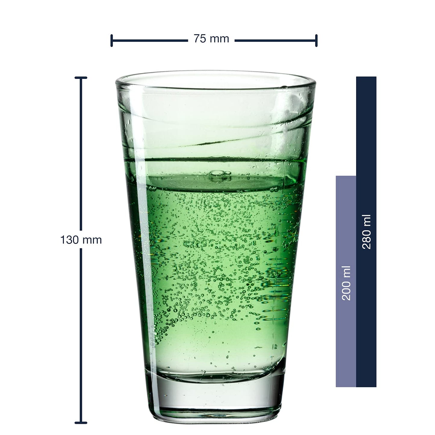 LEONARDO HOME 026845 Trinkglas VARIO STRUTTURA 6 Stück sortiert 280 ml Farbverlauf, Glas, Bunt