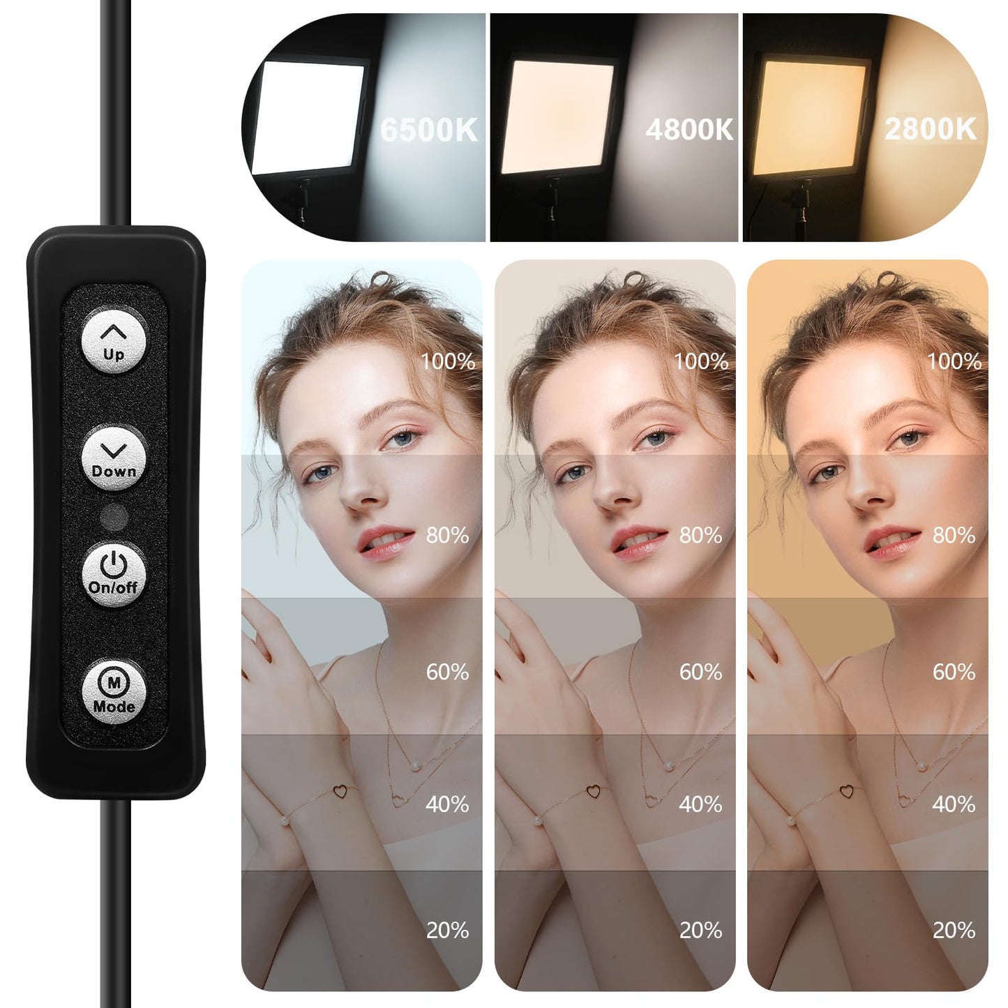 Ci-Fotto LED-Dauerlicht 2-Pack, Zweifarbig 2800-6500K Dimmbares USB Foto-Videoleuchte, 173cm Fotografie-Beleuchtungsset mit Stativständer für Studios, YouTube TikTok Videoaufnahmen, Spiele-Streaming