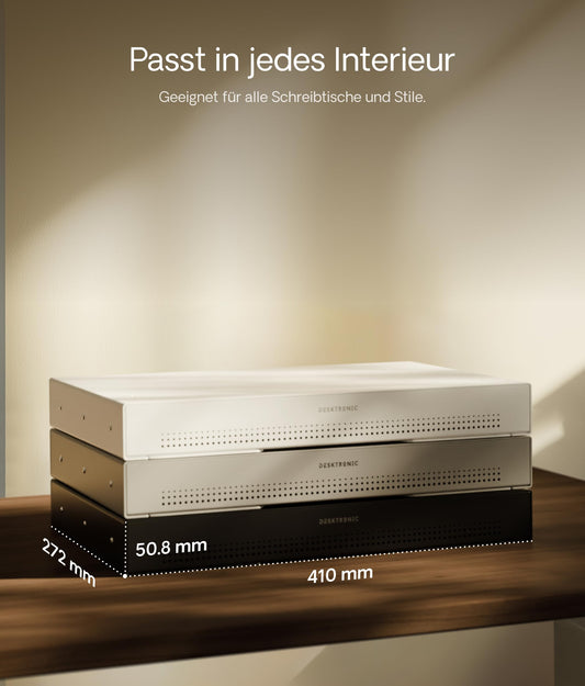 Desktronic Schreibtisch-Organizer, Untertisch-Aufbewahrungsbox, Schreibtisch für Büro Schule Homeoffice Schreibwaren, Metallschublade, Versteckte Schubladenbox (Schwarz)