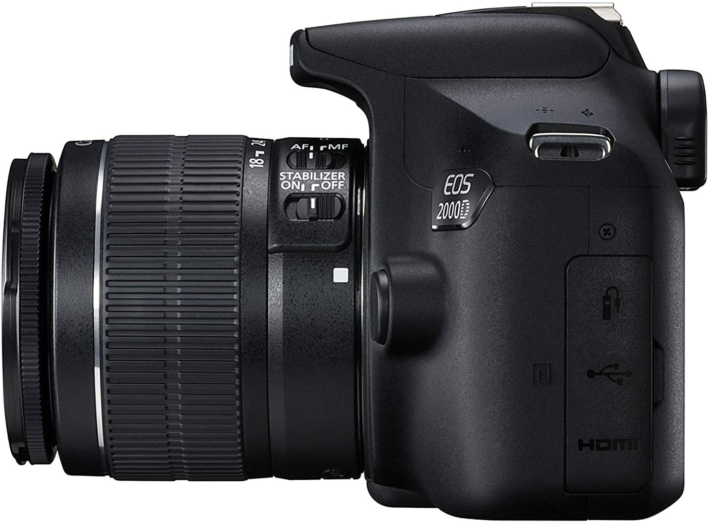 Canon EOS 2000D Spiegelreflexkamera Battery Kit (24,1 MP, DIGIC 4+, 7,5 cm (3,0 Zoll) LCD, Display, Full-HD, WiFi, APS-C CMOS-Sensor) EF-S 18-55mm is II F3.5-5.6 is II + Akku LP-E10, schwarz