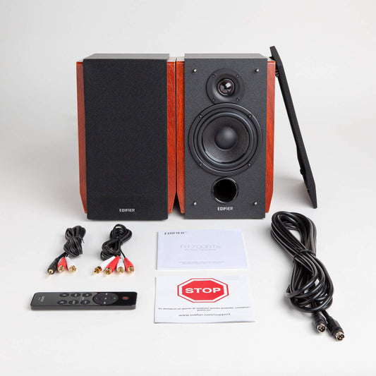 Edifier R1700BTs Aktive Lautsprecher - Bluetooth v5.0, 2.0 Drahtlose Nahfeld Studio - 66w RMS mit Subwoofer Ausgang - Holzgehäuse, Braun