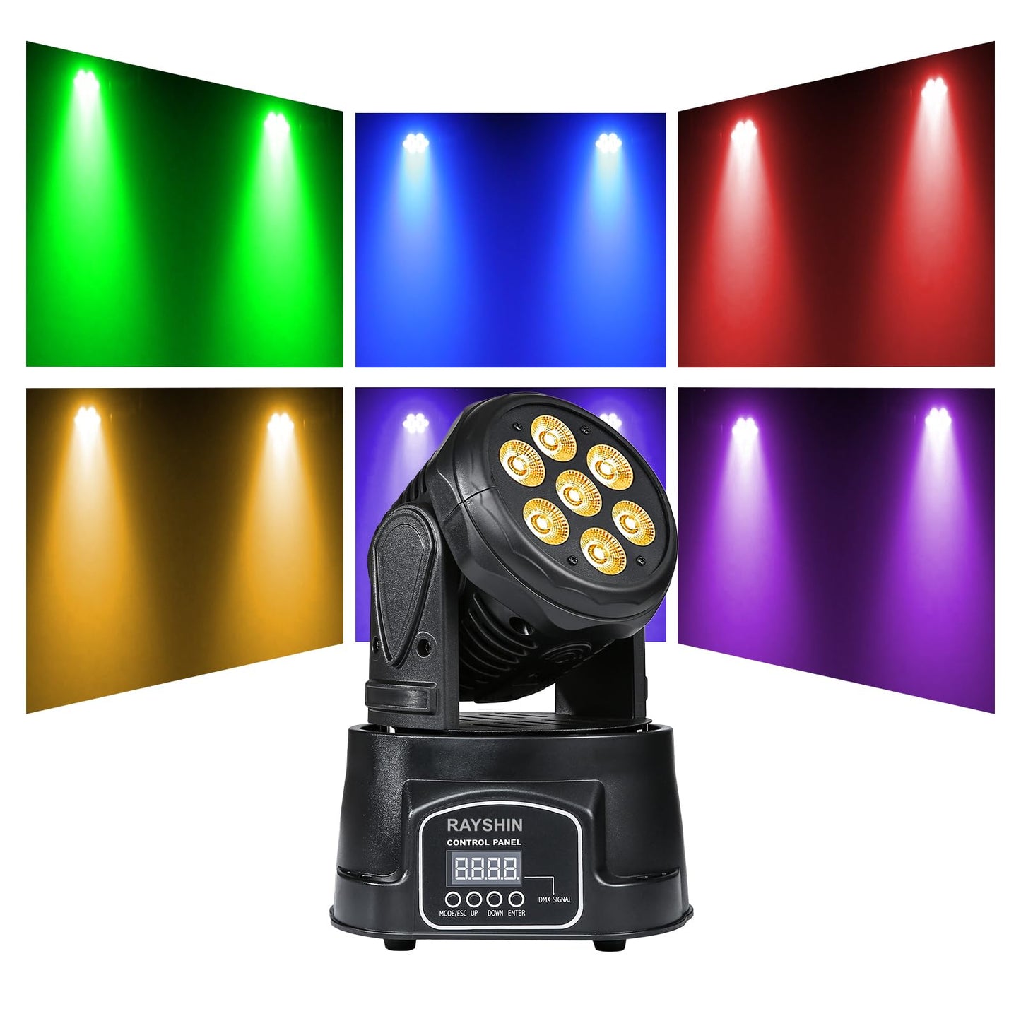 LED Moving Head Bühnenlicht 7 * 12W RGBW 4 in 1 LED Mini Partylicht DMX512 DJ licht, geeignet für show, Disco, Bar, Clubparty...