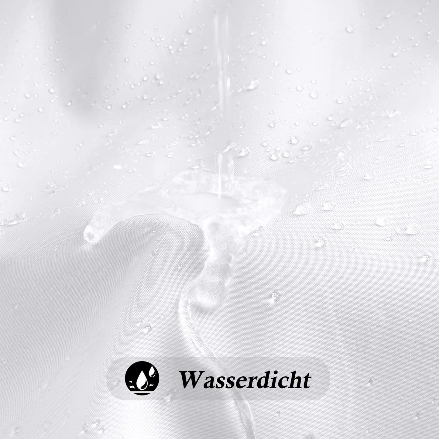 EurCross Duschvorhang 180x200 cm Weiß Textil,Anti-schimmel Wasserdicht und Trocknet Schnell,Waschbar Hochwertig Stoff Duschvorhang Badewanne 1.8 x 2m Lang mit 12 Ringen