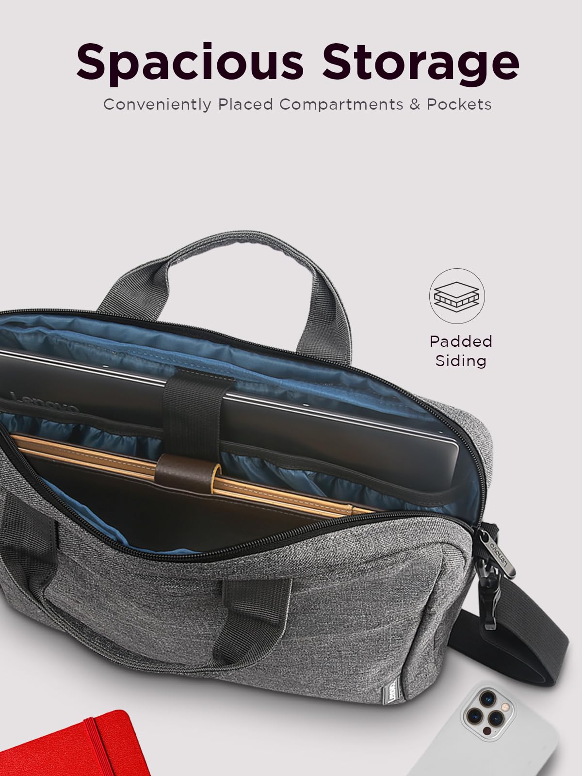 Lenovo Casual Toploader T210 Notebooktasche 39.6 cm (15.6 Zoll) Toploader-Tasche Grau