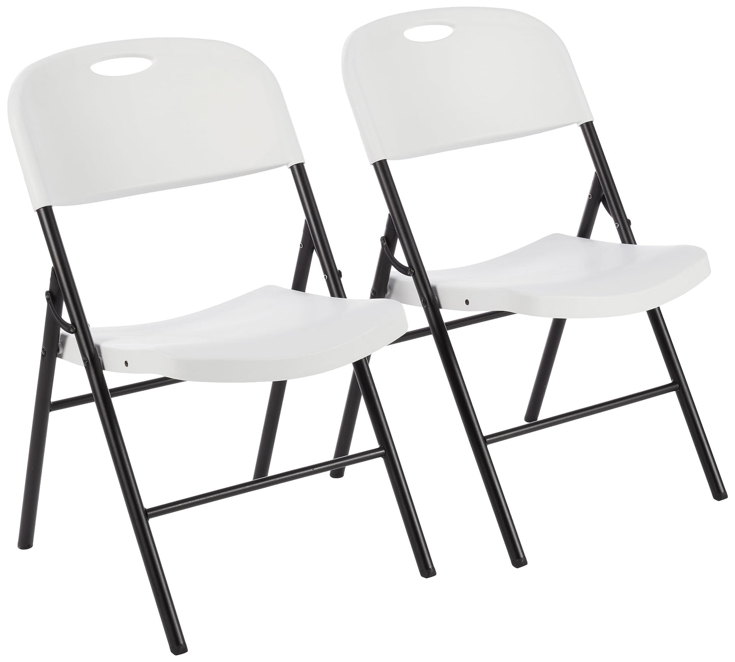 Amazon Basics Klappstuhl, tragbar, , Kunststoff, 159 kg Tragkraft, Weiß, 2 Stück