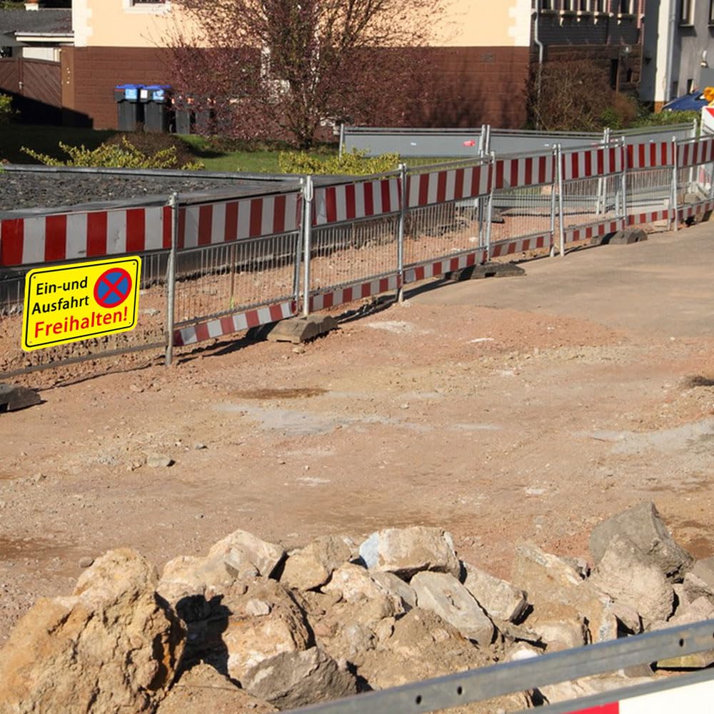 Einfahrt Ausfahrt Freihalten Schilder Metall Aluminium, 30X20 cm,Parken Verboten Schild Eingang Freihalten Auch Gegenüber, Warnschilder Verbotsschilder Zufahrt Freihalten