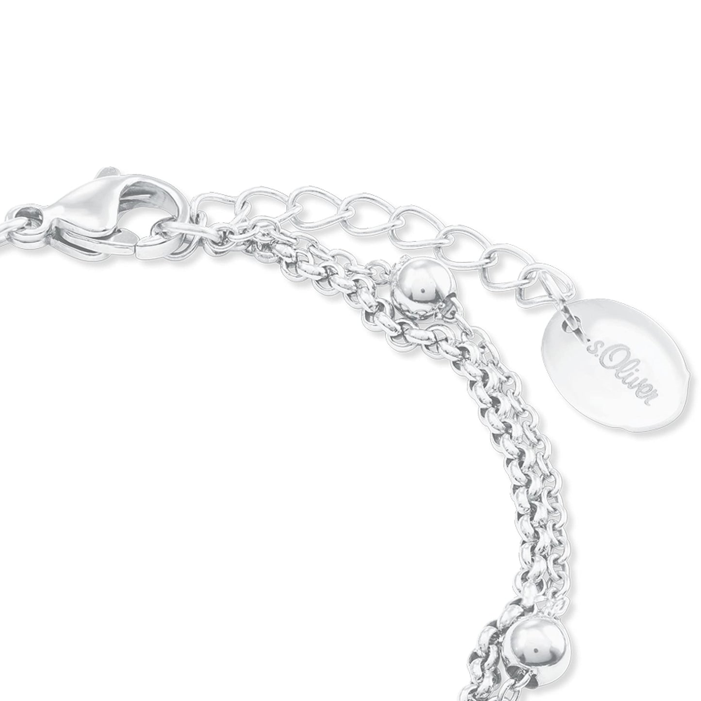 s.Oliver Armband Edelstahl Damen Armschmuck, 16+4 cm, Silber, Kommt in Schmuck Geschenk Box, 2022713
