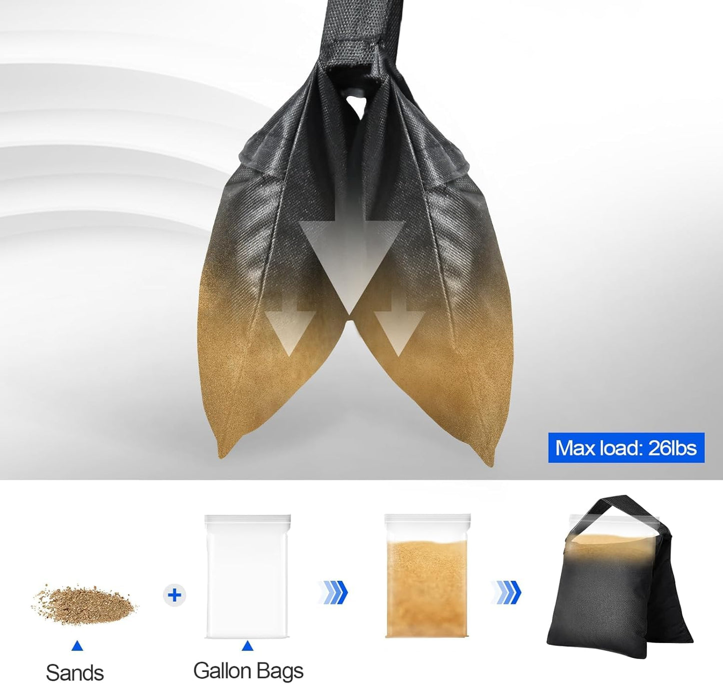 EMART 8 Stück Sandsack für Fotografie, Strapazierfähiger Sandbags für Stative, Videostudios und Garten