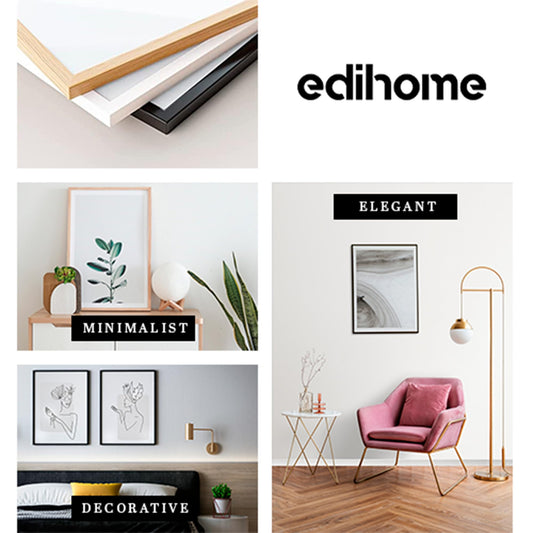 edihome, Bilderrahmen A3, (1 Stück), 29,7 x 42, Holz, Photo Frame, Rahmen din a3, für Diplome, bruchsicheres Acrylglas, für Poster und Bilder, Hoch- und Querformat (Schwarz, 1 Stück)