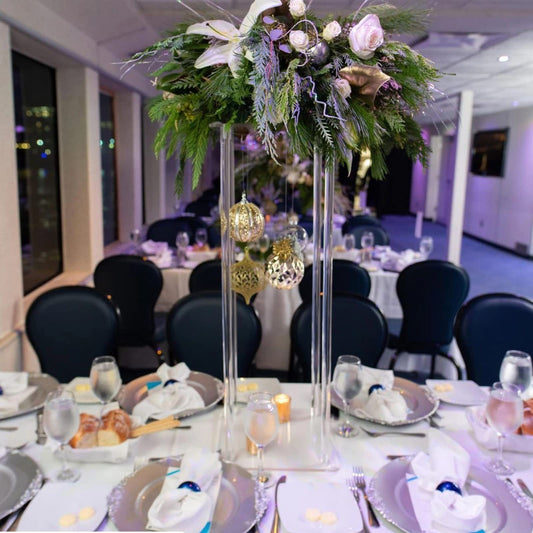 YALLOVE Set von 2, 60CM hohen Acryl Blumen Stand Clear Sockel für Hochzeit Event Party Requisiten, klare Vasen, Home Decor