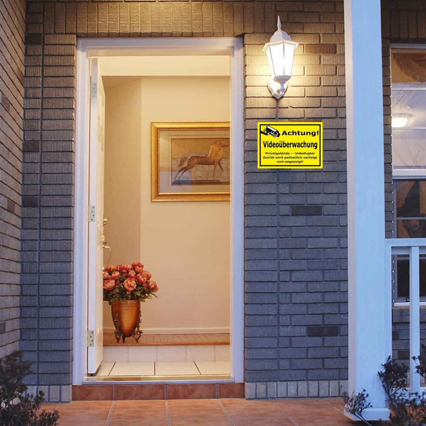 2 Stück - Videoüberwachung Schild (30x20 cm 3 mm Kunststoff) - schild videoüberwachung privatgrundstück - Achtung Videoüberwachung Schild - Warnschilder und Hinweisschilder