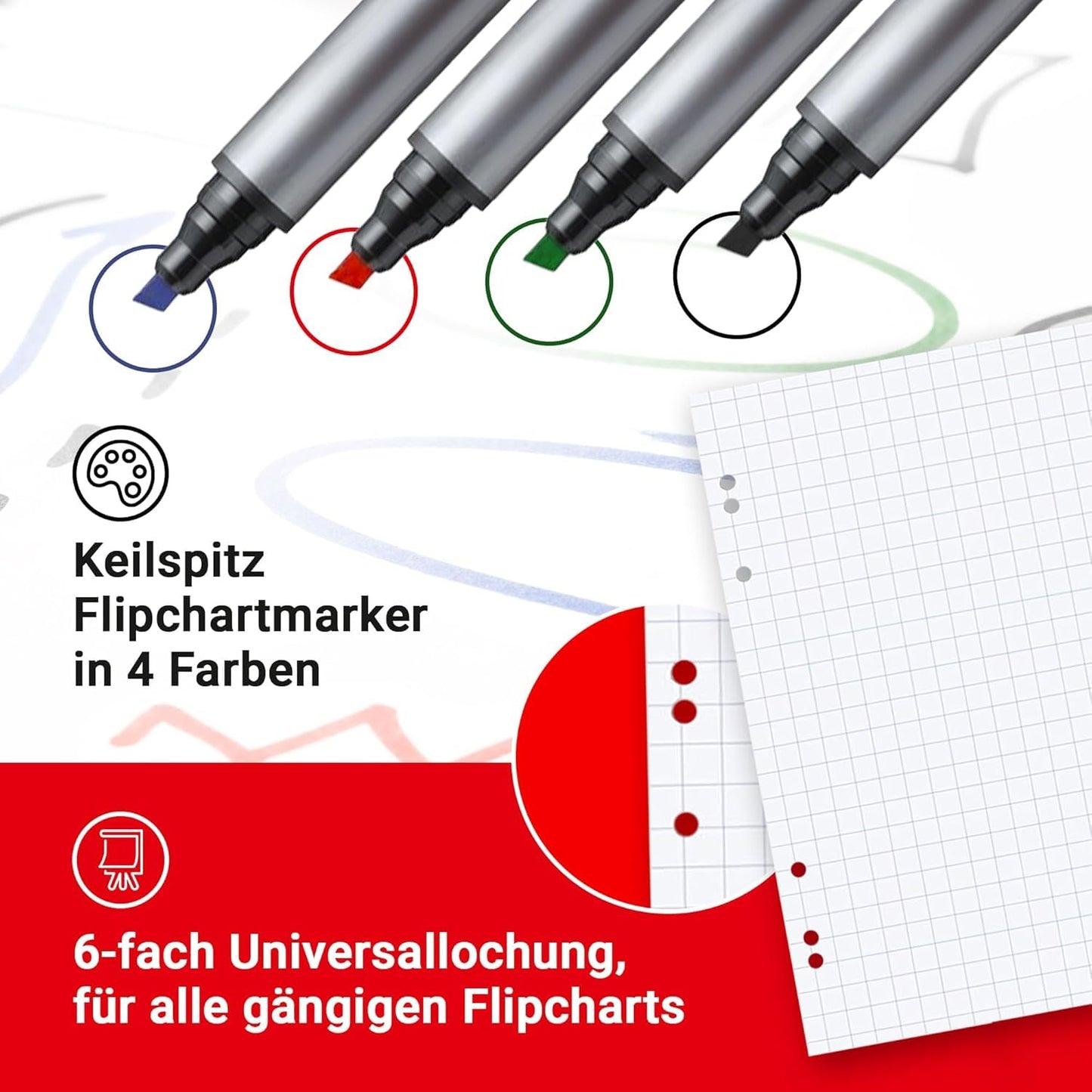 Conipa® - 5 x Flipchart Papier Block 68x99 cm weiß (BLANKO) 80 g/qm - 5 Flipchart-Blöcke à 20 Blatt - Whiteboard-Papier für Charts & Meetings (5 Blöcke Blanko)