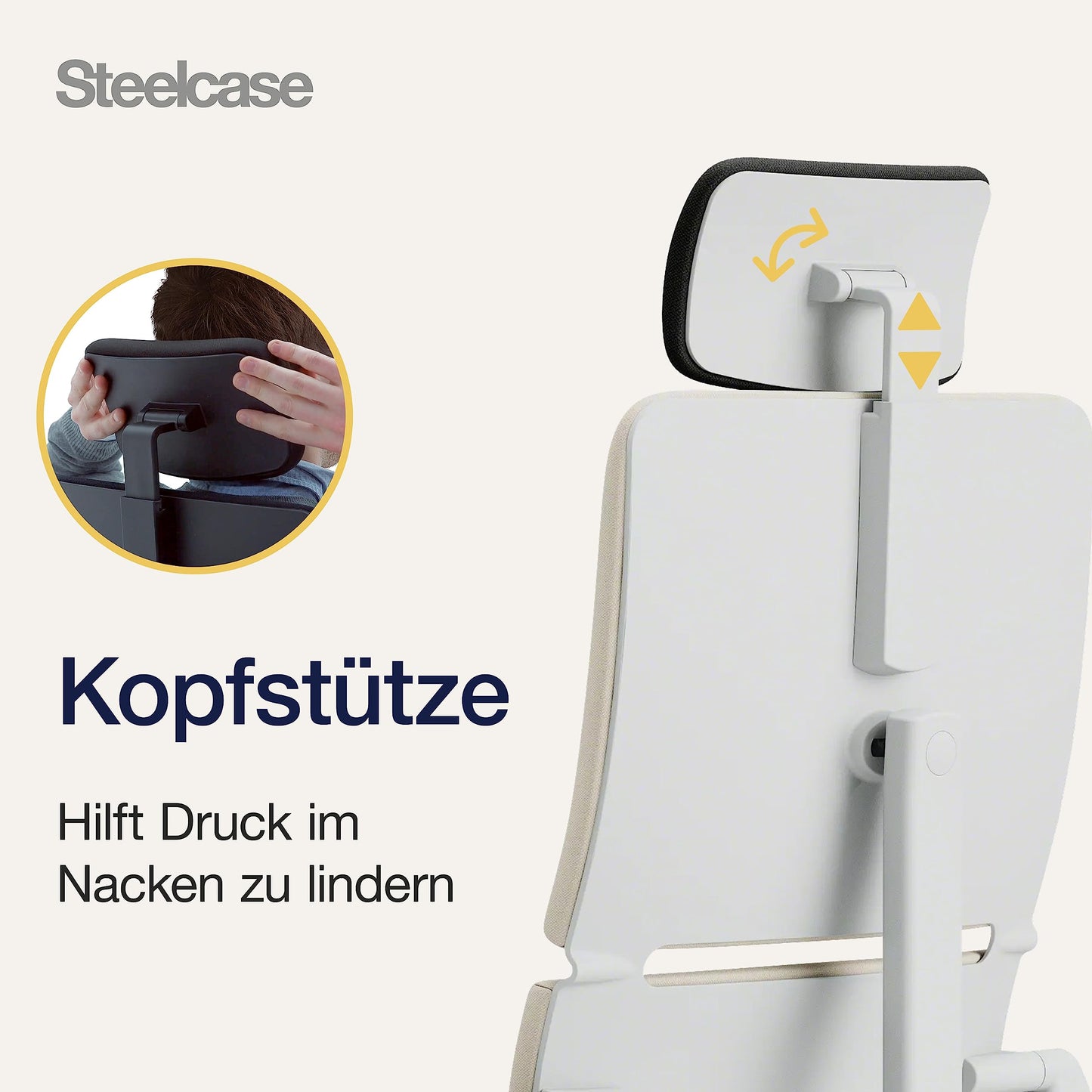 Steelcase Please Ergonomischer Bürodrehstuhl mit höhenverstellbarer Lumbalstütze für Unterstützung den ganzen Tag über, anpassbare Kopfstütze Trüffel