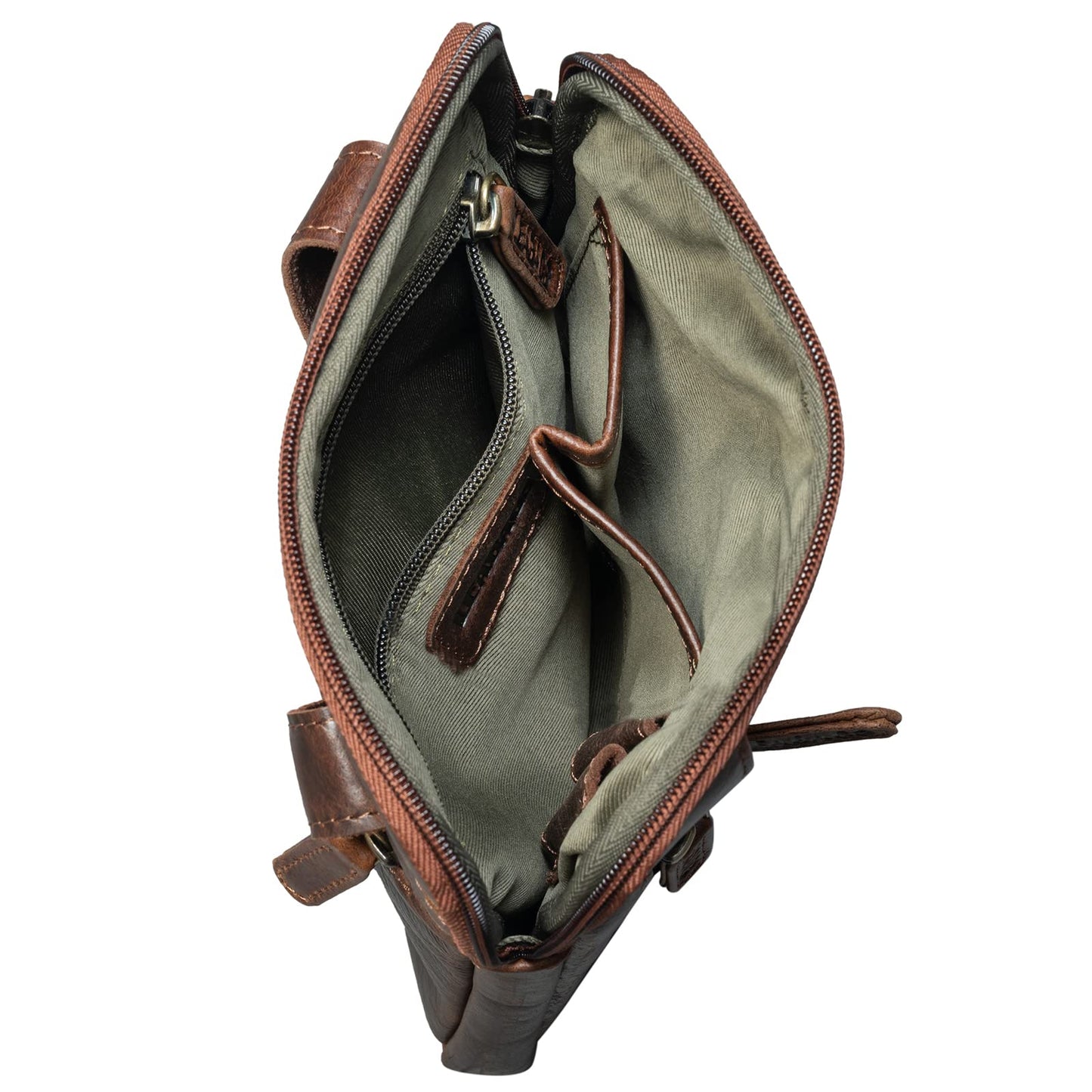 LEABAGS Leder Umhängetasche Herren & Damen I Messenger Bag mit Schultergurt I Schultertasche I Arbeitstasche I Tragetasche I Handtasche I Echtleder Tasche I Cow Saddle Horse