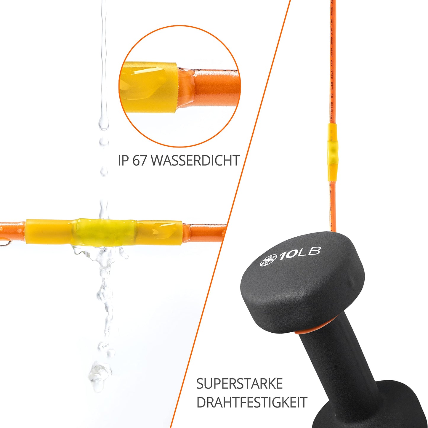Wirefy Gelbe Kabelverbinder Wasserdicht im Set - 3:1 Schrumpfrate Quetschverbinder - Stoßfeste Verbinder Kfz als Alternative zu Lötverbinder - 8 mm² - 50 Stück