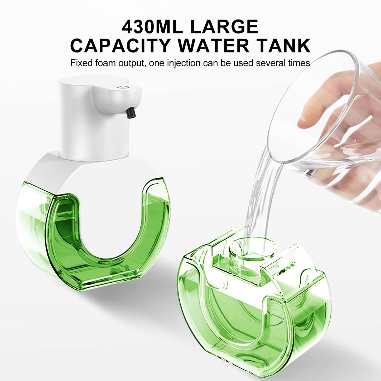 Cuteefun Automatisch Flüssig Seifenspender, 430ml Elektrischer Seifenspender mit Sensor, 4-Stufig Einstellbares Flüssigkeitsvolumen, Wiederaufladbarer Seifenspender Wandmontage Für Bad, Küche