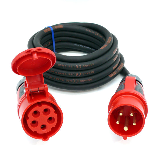 CEE Starkstromkabel (1,5m-50m) 16A Verlängerungskabel Titanex H07RN-F 5x2,5mm² mit PCE Grip Stecker und Kupplung, Business-Line von Event-Kabel (3 Meter)