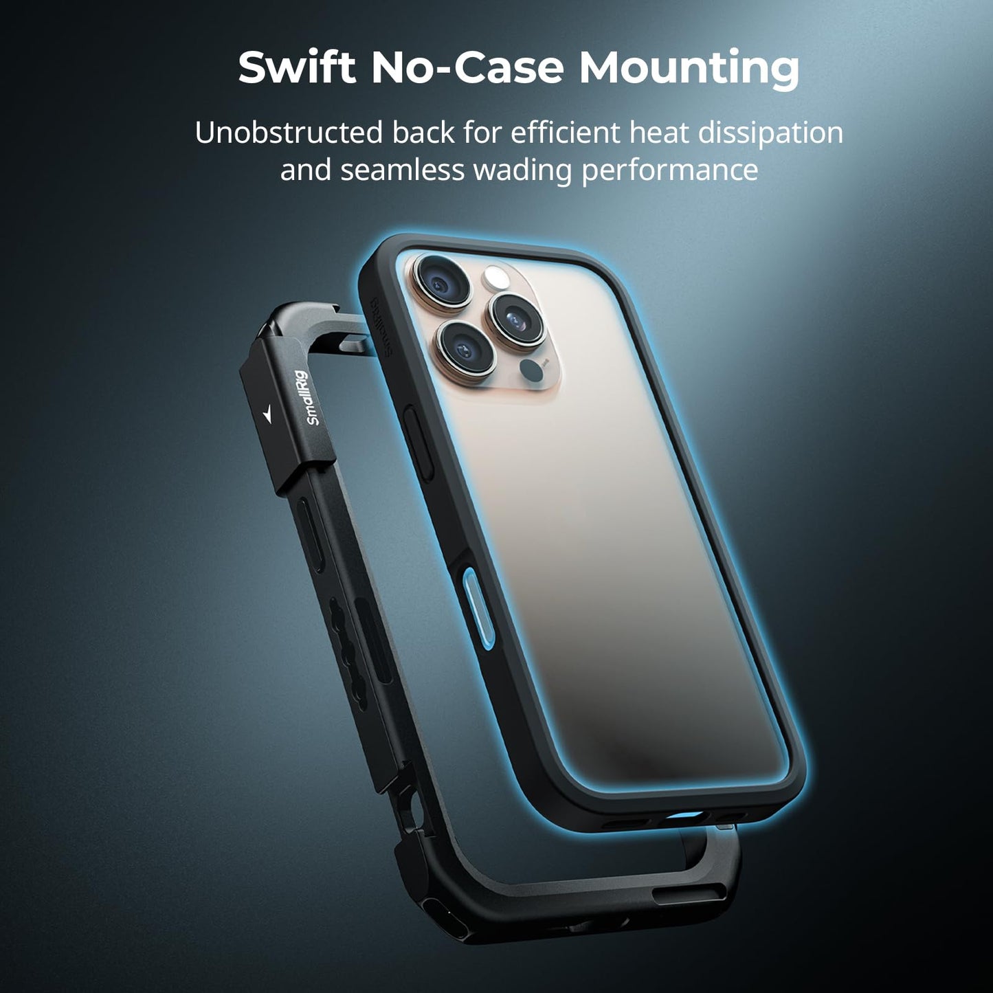 SMALLRIG Mobile Video Cage für iPhone 16 Pro, Telefonkäfig mit Telefonhülle mit T-Mount-Objektivrückplatte, Unterstützung für MagSafe, Schnellverschluss-Telefonvideo-Rig für Videografie, – 4828