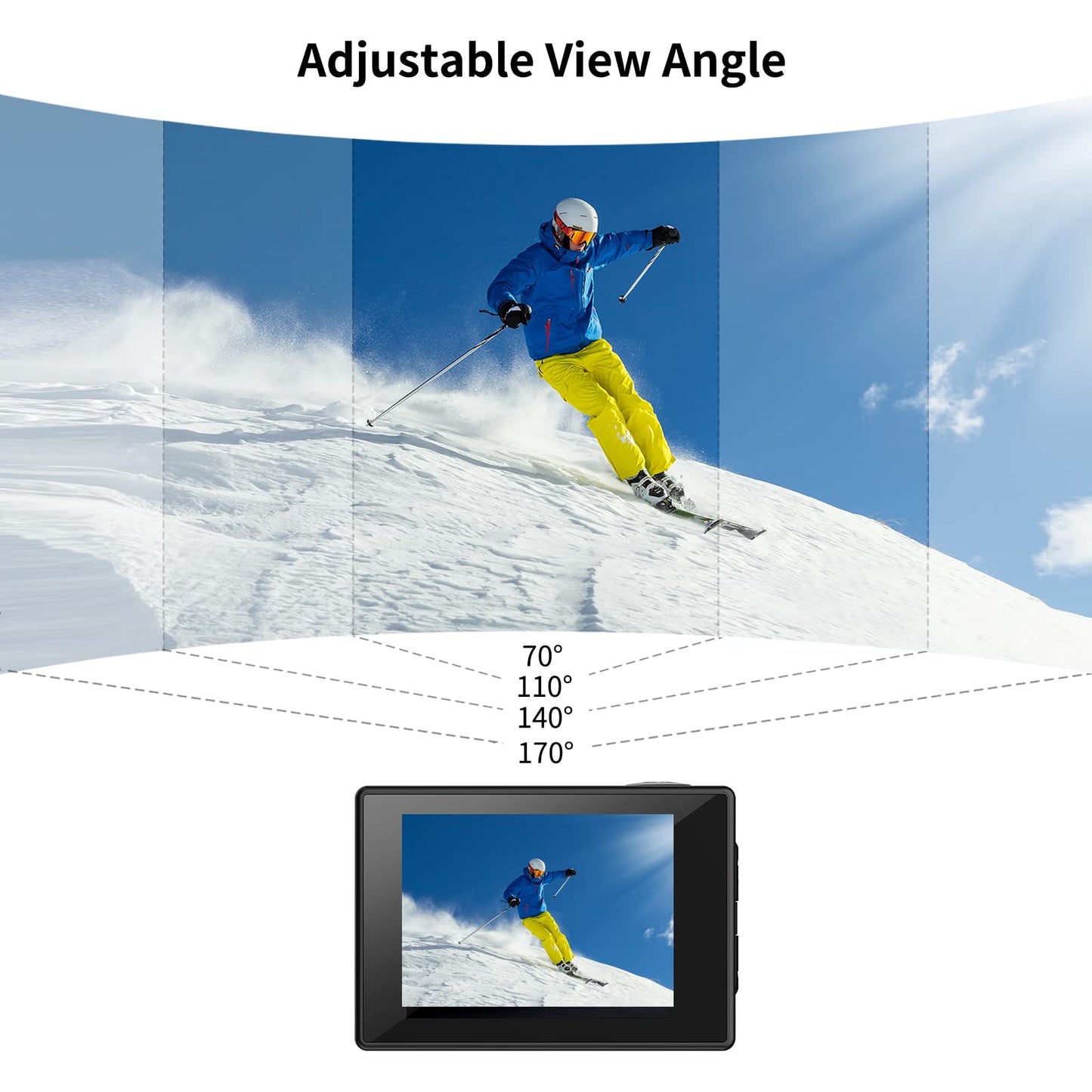 SJCAM SJ4000 Action Cam 4K30fps WiFi Kamera,40MP Ultra HD 170°FOV mit EIS Bildstabilisierung,Unterwasserkamera 30m/98ft Wasserdicht Kamera mit 2 Akkus, 32G SD Karte und Helmhalterung Zubehör Kits