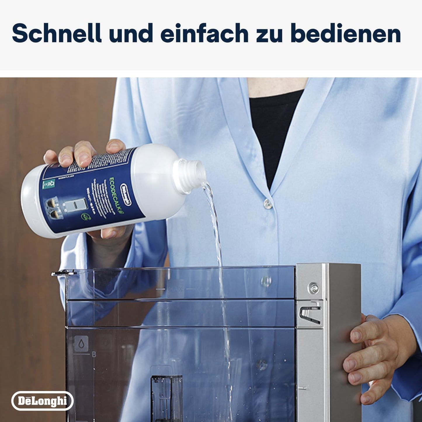 De'Longhi Original EcoDecalk DLSC502-Entkalker für Kaffeemaschinen & Kaffeevollautomaten,EXKLUSIV BEI AMAZON,Universal Kalklöser für 10 Entkalkungsvorgänge,enthält natürliche Rohstoffe,2x500ml,Weiß