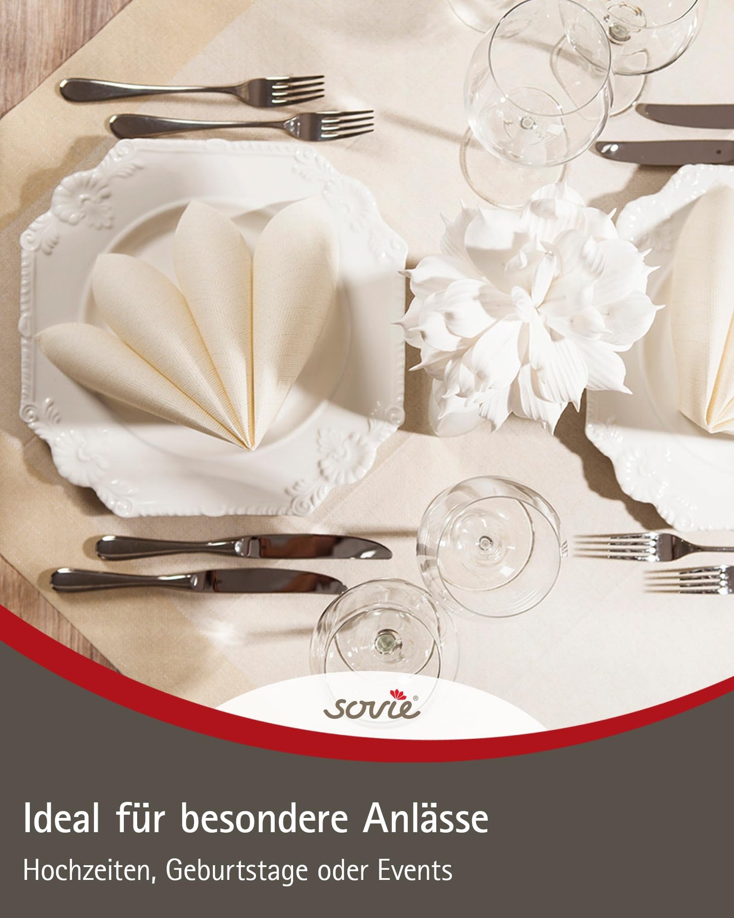 Sovie Linclass Airlaid Servietten Apfelgrün 50 Stück - hochwertige Einwegservietten 40 x 40 cm - Reißfest, Saugstark & Formstabil - ideal für Hochzeit & Partys