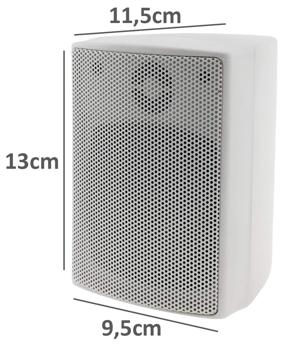 ChiliTec 2-Wege Lautsprecher Weiß Paar Wand-Lautsprecher für HiFi Stereoanlage Heimkino 40Watt 8Ohm