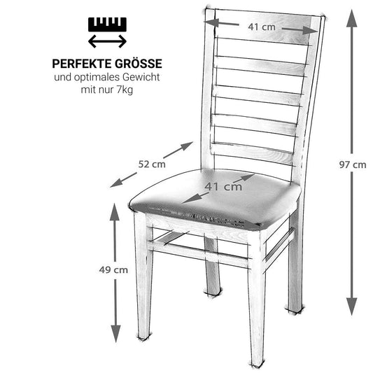 Staboos CH62 Esszimmerstuhle 2er Set Holz Stuhl bis 150 kg - Fertig montiert - Küchenstuhl gepolstert - massiv Holz Buche (Natur - Schwarz)