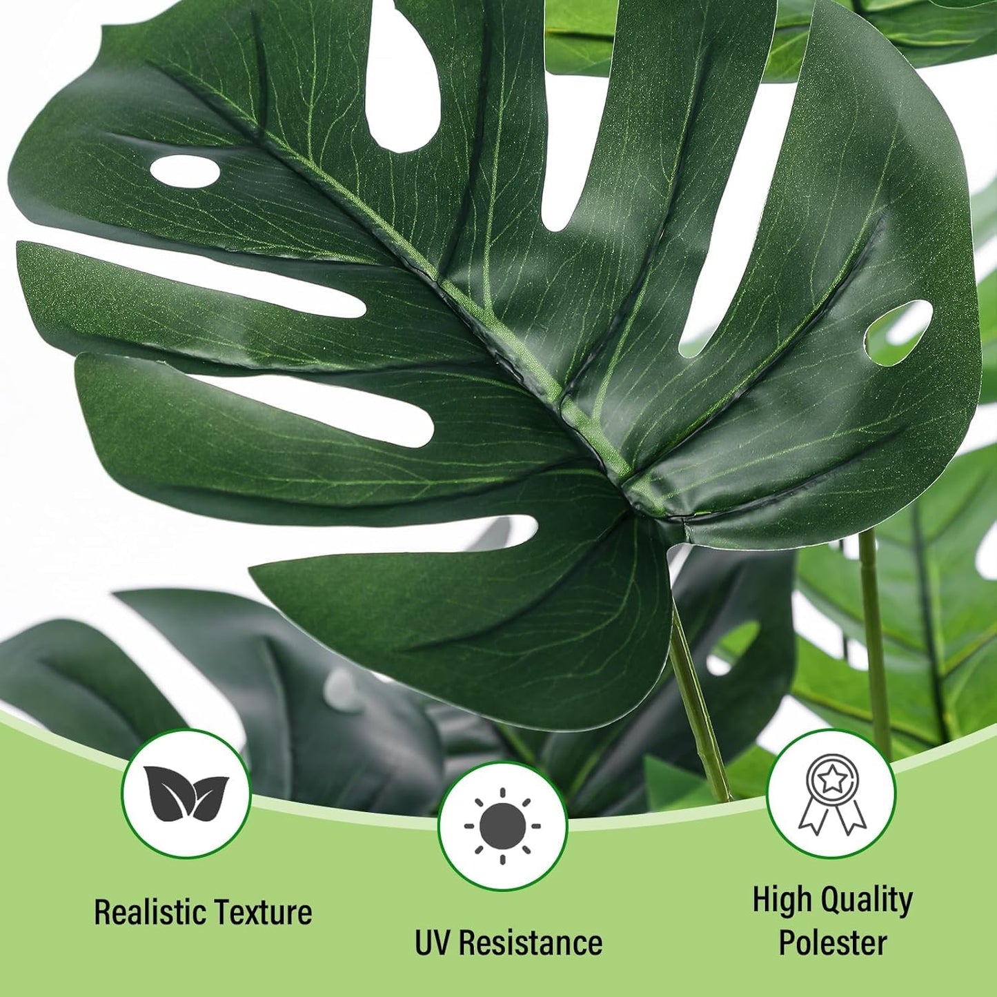 Vmhkjo Monstera Kunstpflanze Groß,75cm Hoch 18 Zweige Kunstpflanze Splitphilo im Topf Künstliche Pflanzen Tropical Hawaii Grün Fake Plant für Schlafzimmer Büro Garten Hochzeit Party Deco