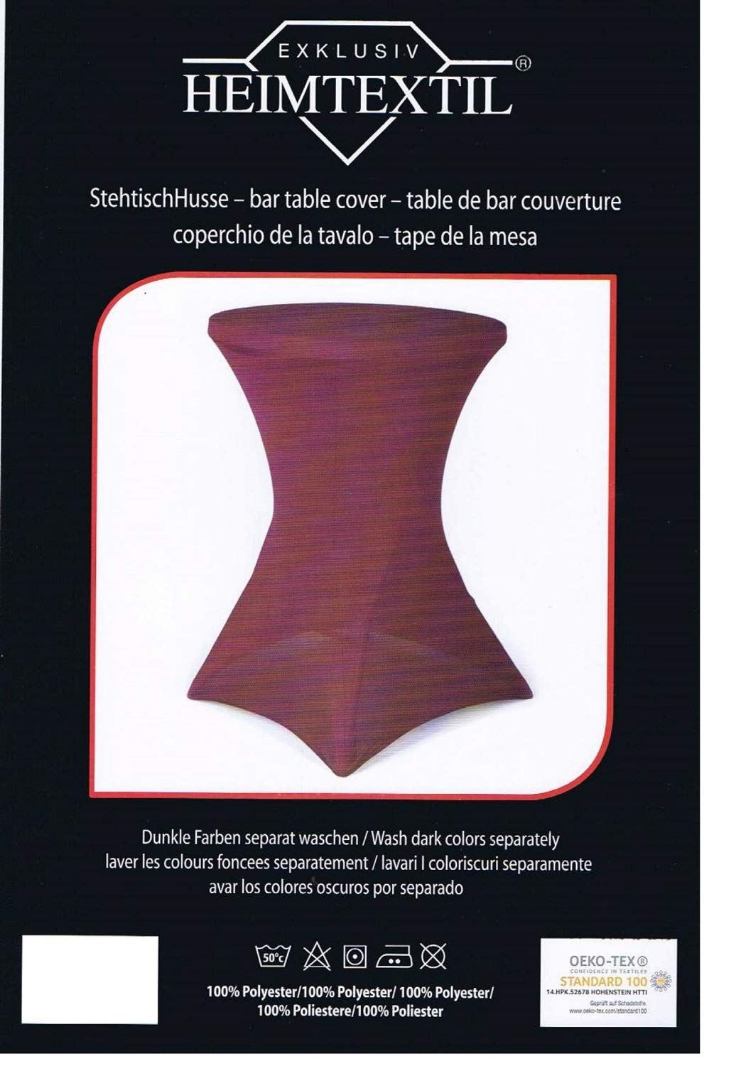 EXKLUSIV HEIMTEXTIL Stehtischhusse Stretch für Bistrotisch mit 4 Fußlaschen elastisch Ø 70-75x110-120 cm Weiß