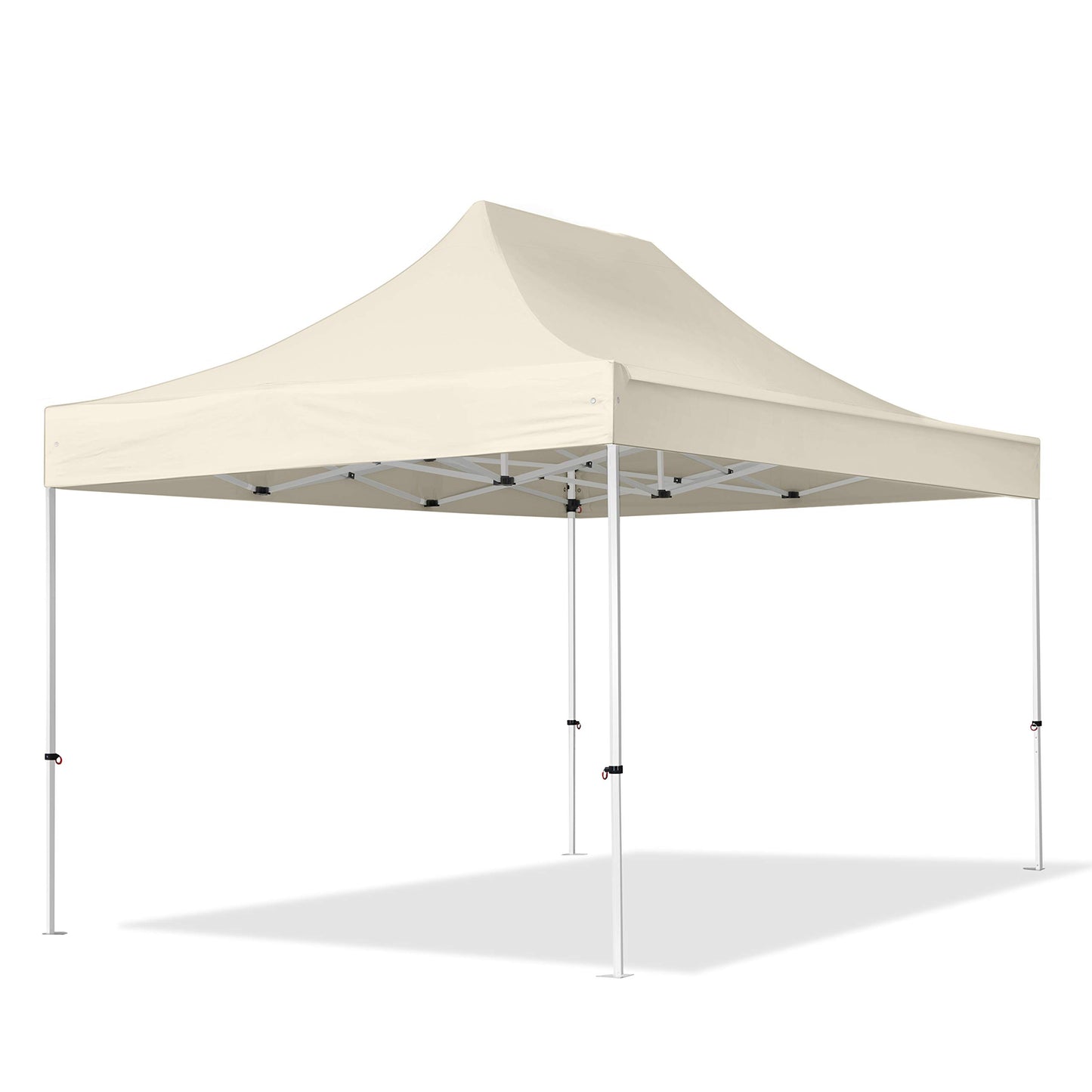 TOOLPORT 3x4,5m Faltpavillon Pavillon Partyzelt Gazebo Stahl 30mm, 2 Seitenteile, Panoramafenster, Creme