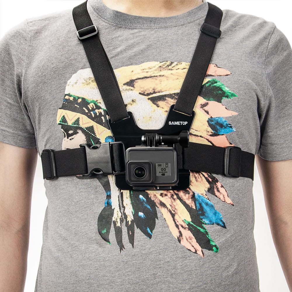 Sametop Kopfhalterung Brustgurt Brusthalterung Kopfgurt Zubehör Kompatibel mit GoPro Hero 13 12 11 10 9 8 7 6 5 4 Session Max DJI Osmo Action Kameras