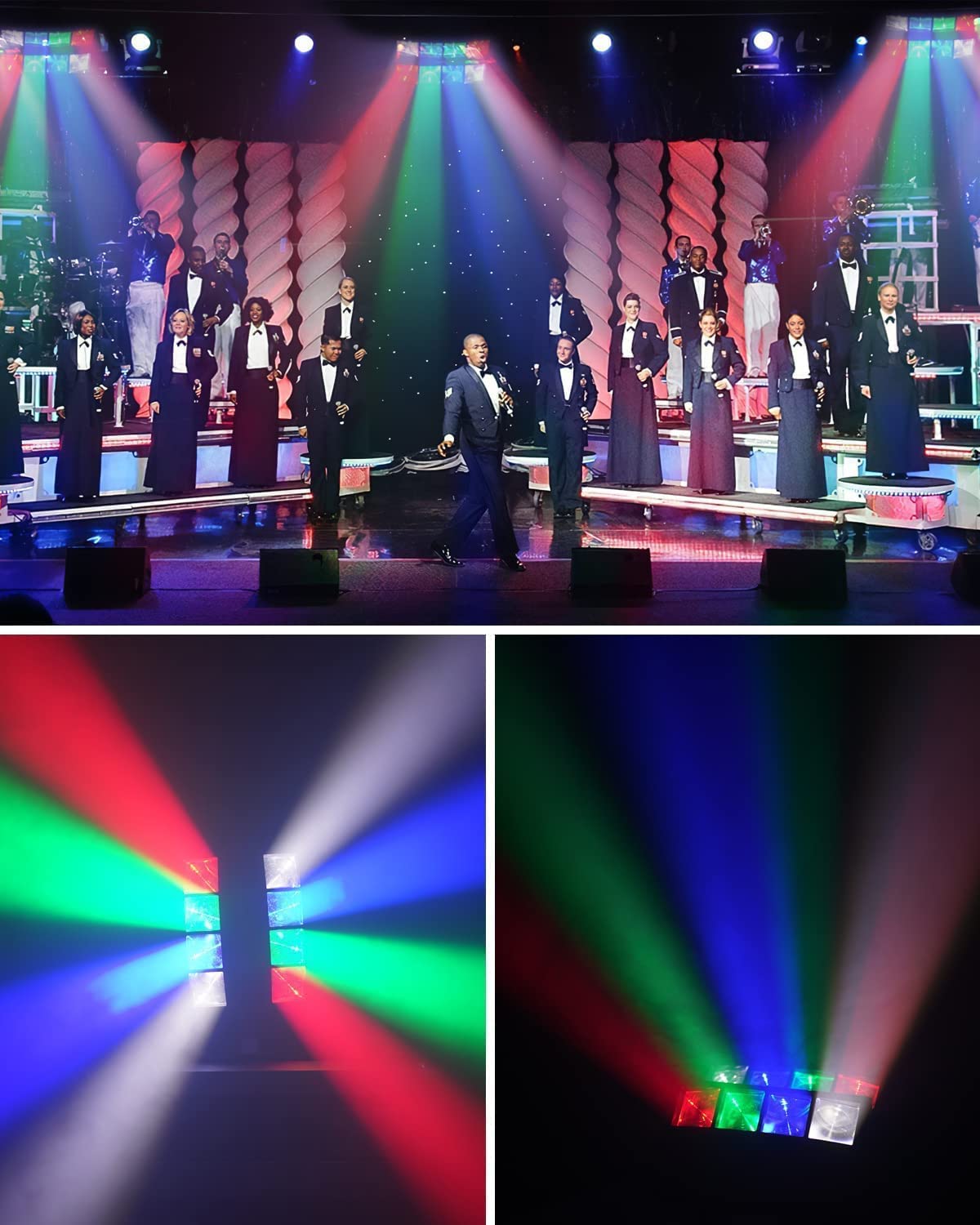BETOPPER Moving Head Bühnenlicht, Disco DJ Licht 8x3W RGBW 4 in 1 LED Lichteffekt, Mini Partylicht Stage Light mit DMX512/Sprachmodus für Bar Party Club Weihnachten Halloween