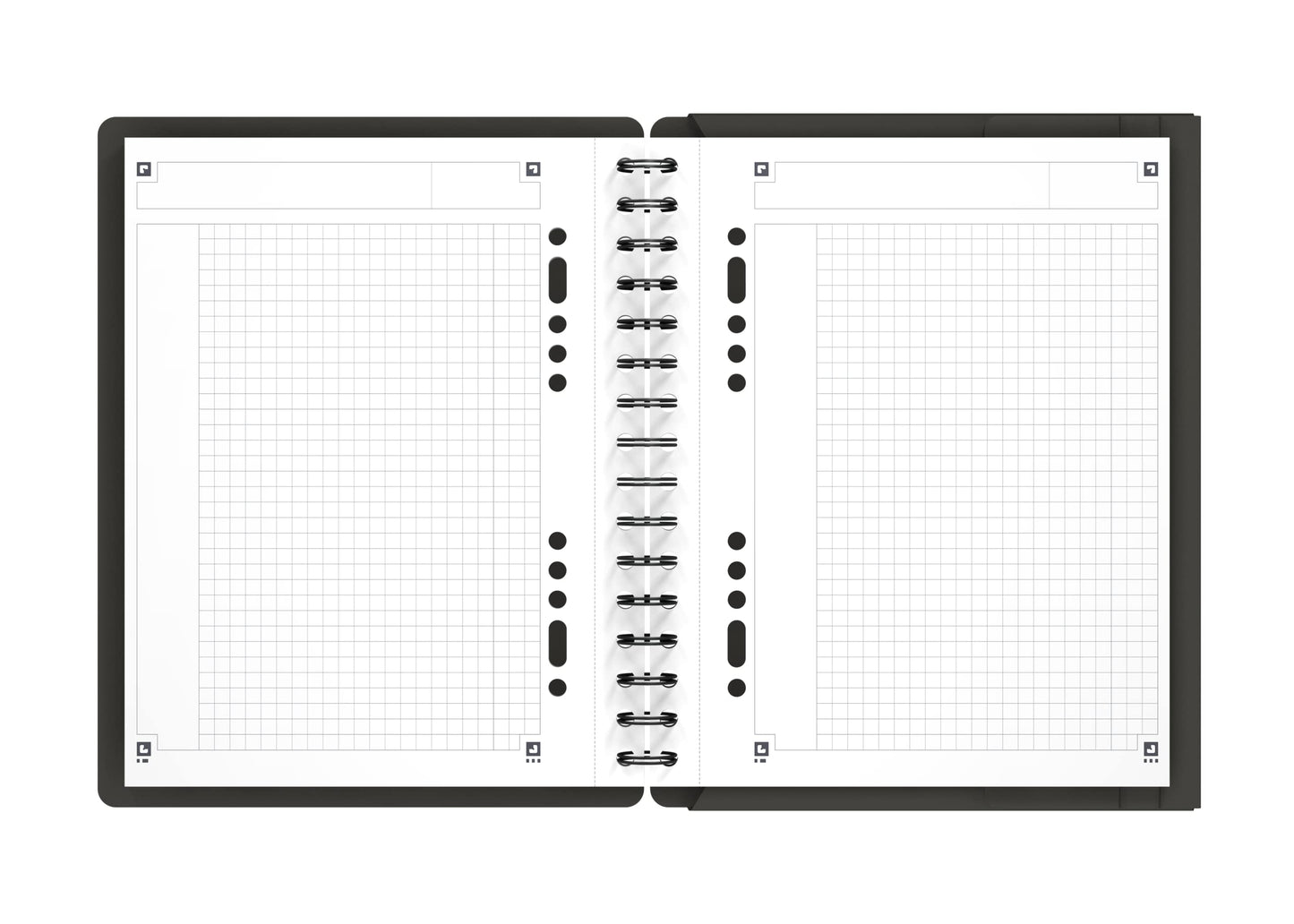 Oxford Meetingbook International A5, kariert 160 Seiten, mit Gummizugmappe und 3 Einschlagklappen