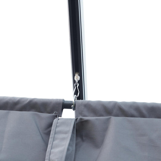 Outsunny Pergola 4x3m Garten Pavillon, Terrassendachung aus Stahl, Gartenpavillon mit verstellbares Dach, Freistehend, Sonnenschutz für Terrasse und Garten, Dunkelgrau