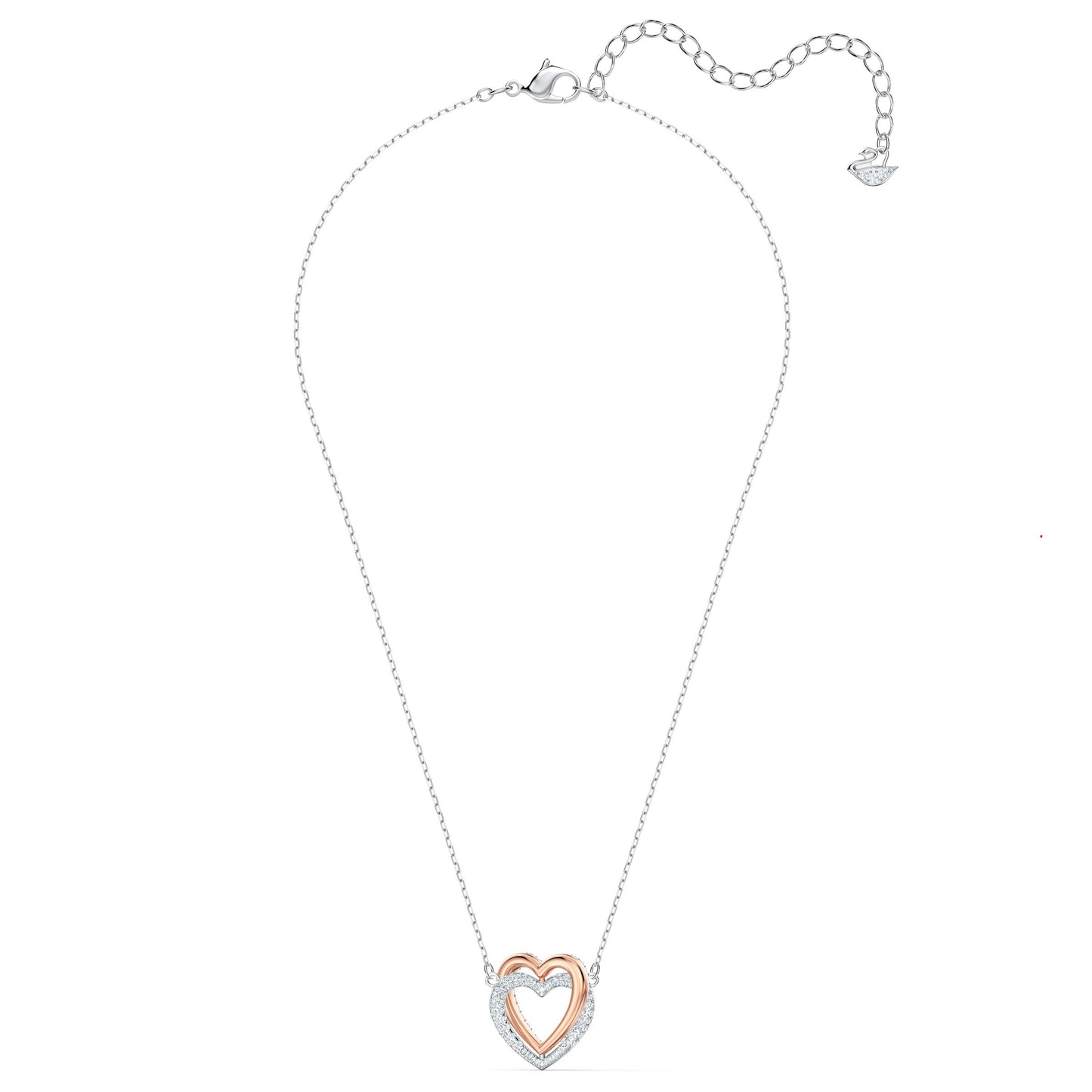 Swarovski Hyperbola Halskette, Herz, Weiß, Metallmix