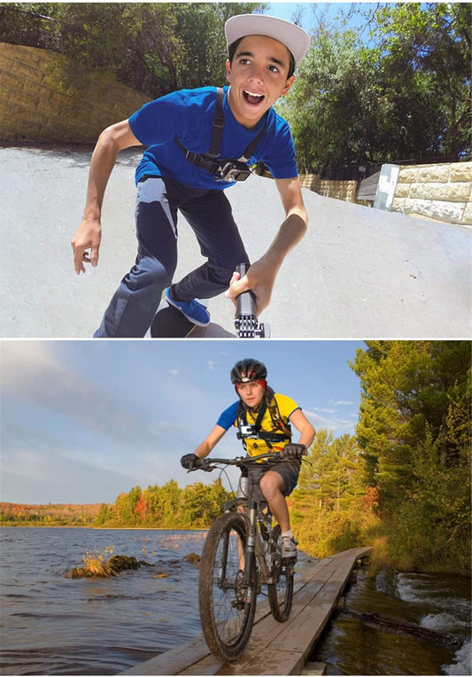 TELESIN Action-Kamera kopfgurt und Brustgurt Kamera Halterung Zubehör Kit Kompatibel mit GoPro 13/12/11/10/9/8/7+ DJI Action 5 Pro 4/3/2 Insta360 und die meisten Action-Kameras