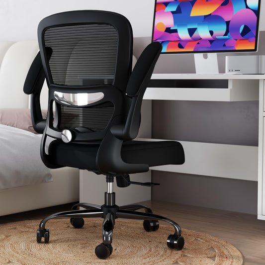 TRALT Bürostuhl Schreibtischstühle Mesh Computer Schreibtischstuhl mit Rollen Ergonomischer Bürostuhl Höhenverstellbar Drehstuhl Arbeitsstuhl (Schwarz)