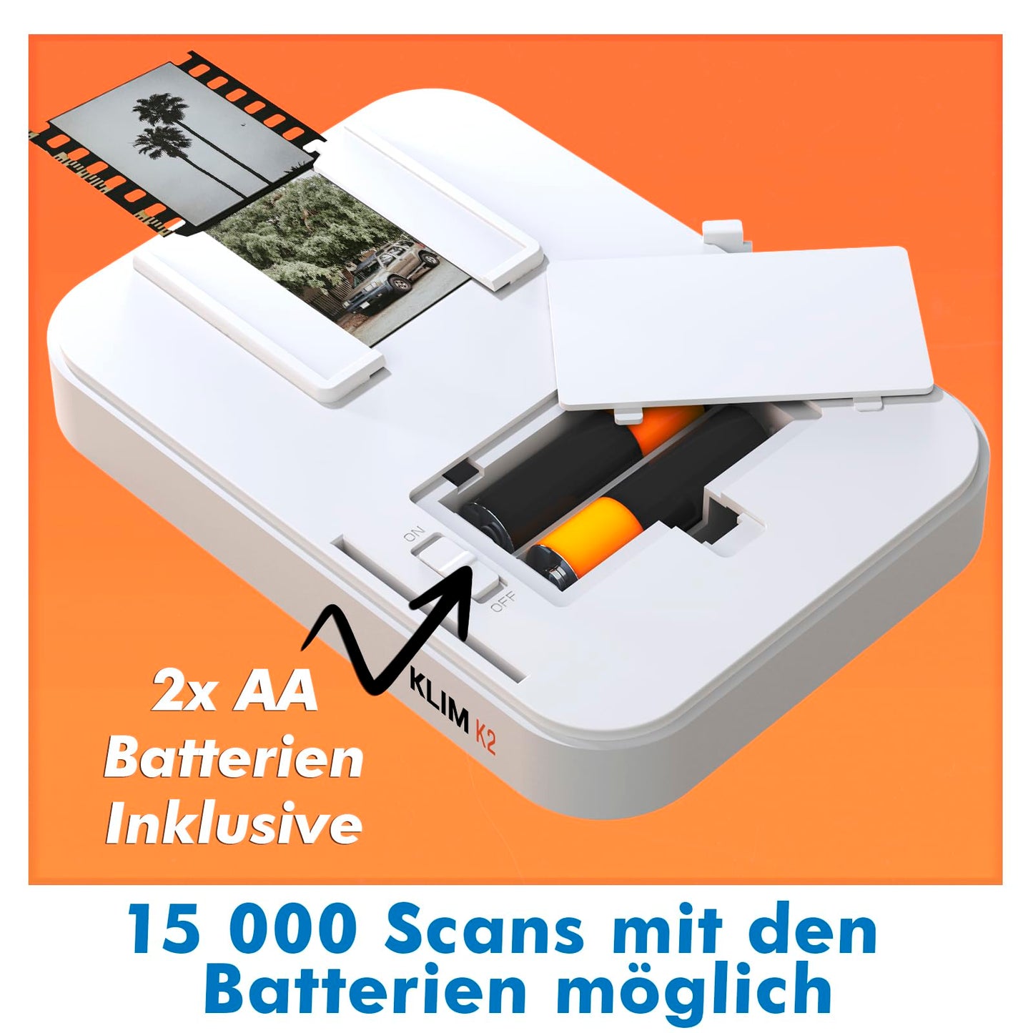 KLIM K2 Mobile Film Scanner 35mm + NEU + Positiv- & Negativ- Dia Scanner + Fotoscanner zum digitalisieren + Diascanner + Deine eigene Entwicklungsstation zu Hause + Dias selbst digitalisieren