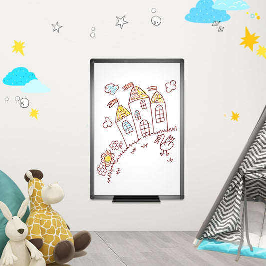 VIZ-PRO Magnetisches Whiteboard trocken abwischbar 90 x 60 cm A1 trocken abwischbares Whiteboard mit schwarzem Aluminiumrahmen und Stifthalter