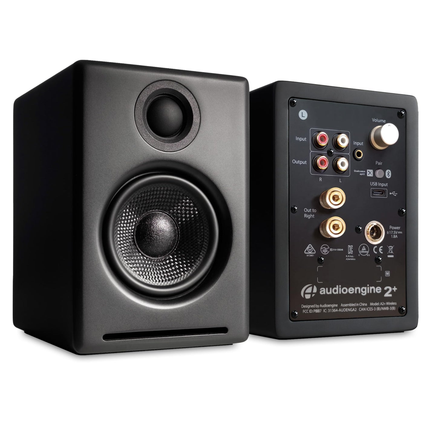 Audioengine A2 Plus Kabellose Bluetooth-Desktop-Lautsprecher – 60-W-Computerlautsprecher für Musik und Gaming