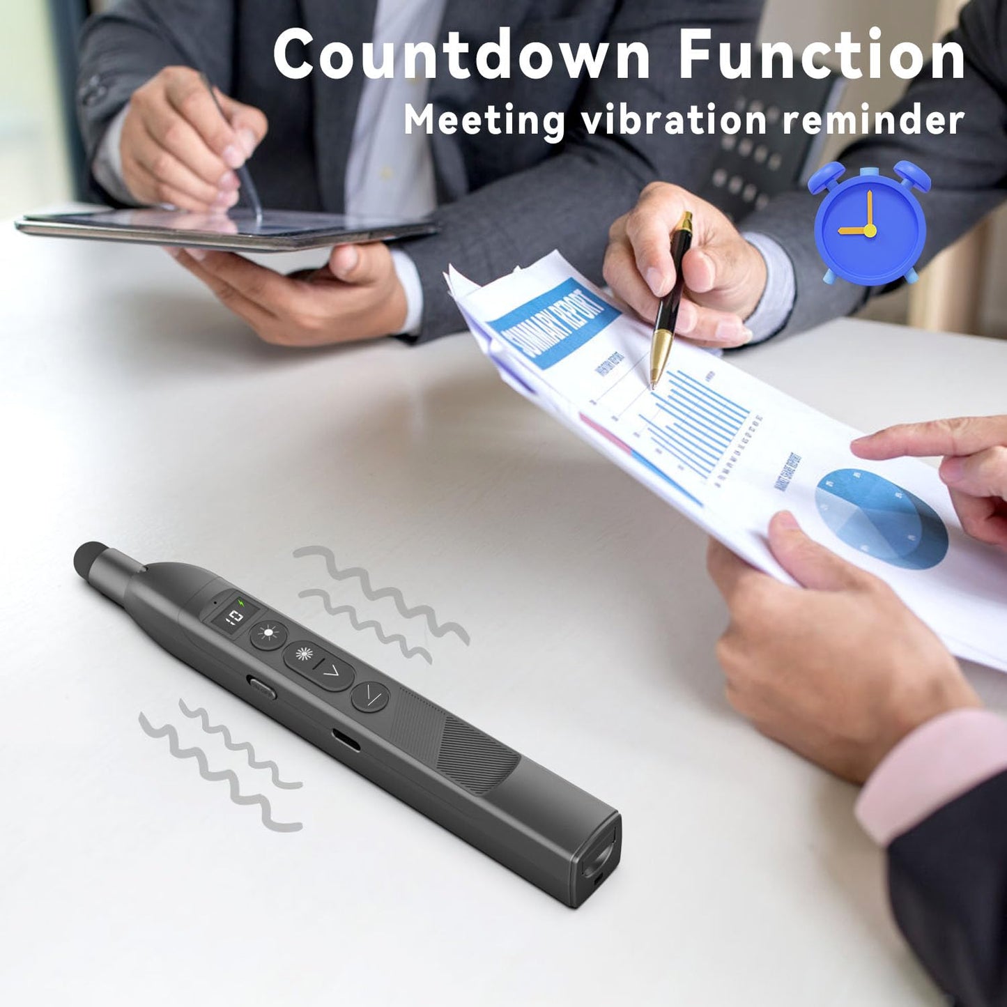 WEINIDASI Presenter mit Laserpointer Stark,Laser PPT Translator mit einziehbarem Zeigestock, Touchscreen-Schreiben, Wiederaufladbarer USB-C Presenter, 3 Stufen Rotlicht-Laserpointer. (S18)