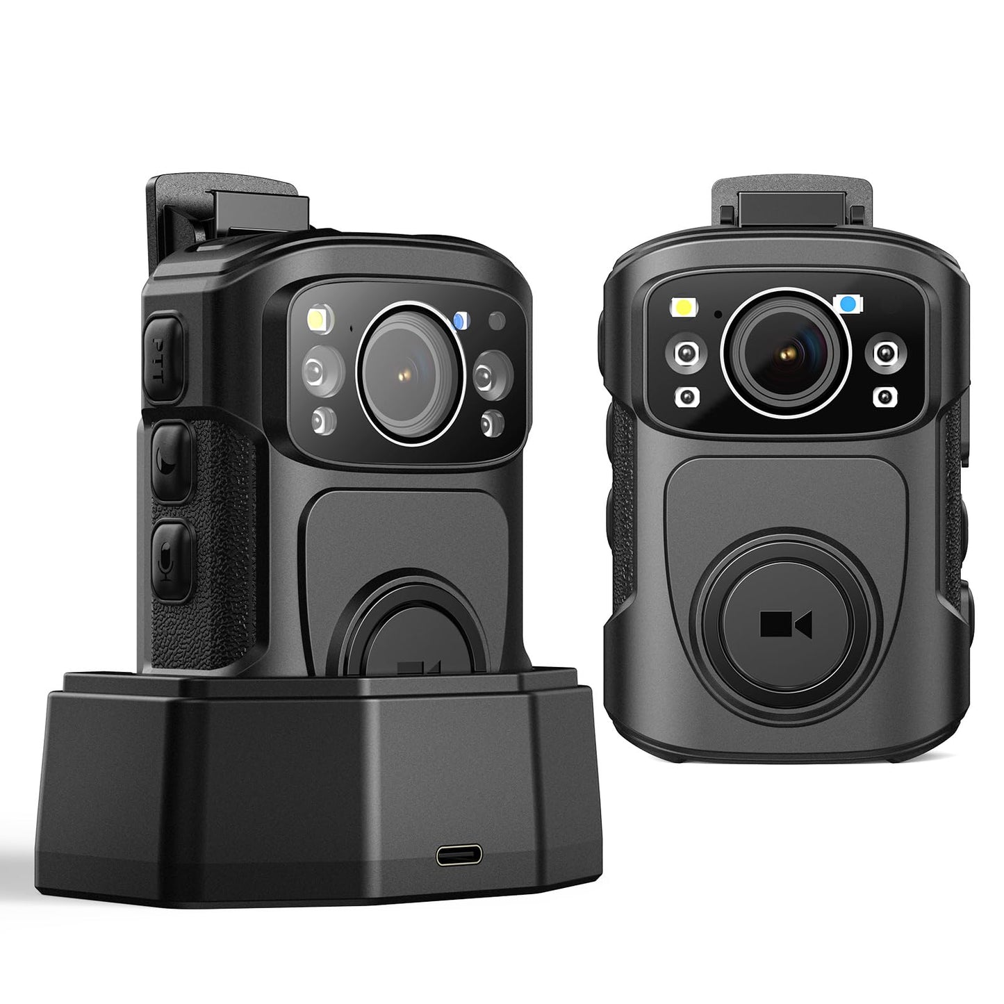 BOBLOV B4K5 4K Body Worn Camera Body Camera with Large 3400mAh for 11Hrs Video Recording, Inter 128GB Camcorder with Night Vision, Charging Dock, for Walking, Traveling, Police Strafverfolgung