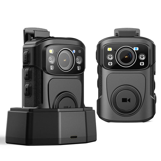 BOBLOV B4K5 4K Body Worn Camera Body Camera with Large 3400mAh for 11Hrs Video Recording, Inter 128GB Camcorder with Night Vision, Charging Dock, for Walking, Traveling, Police Strafverfolgung