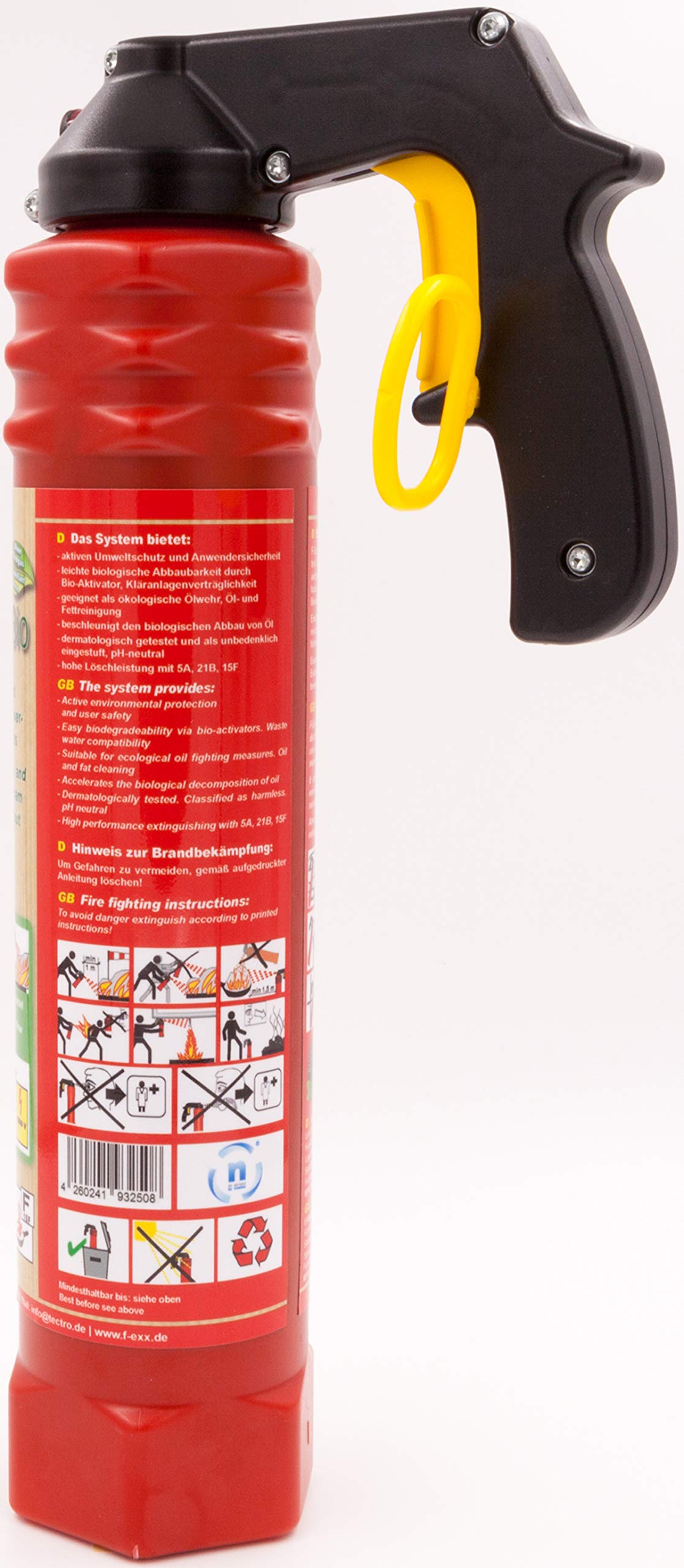 F-Exx 8.0 Bio - Der umweltfreundliche Allround-Feuerlöscher inkl. Wandhalterung (Made in Germany)