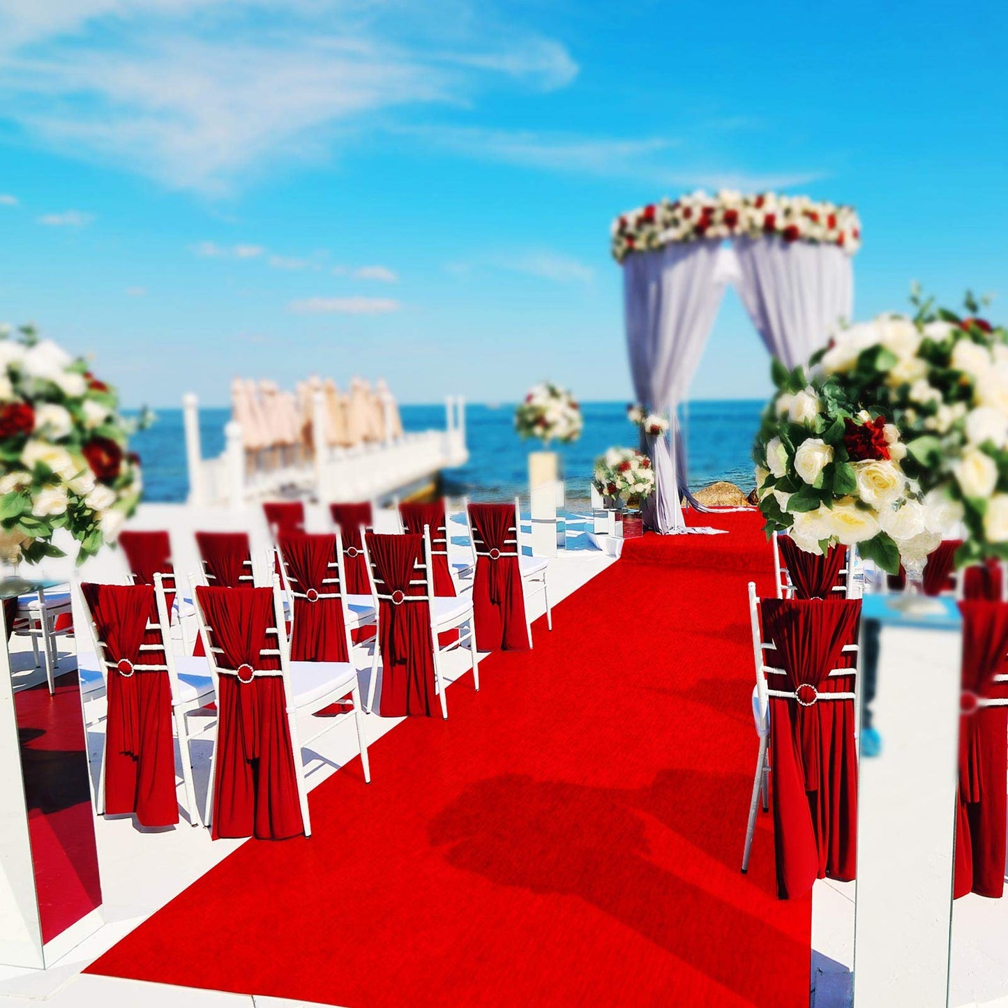 Floordirekt Roter Teppich 100 x 500 cm - VIP Läufer Event Teppich Premierenteppich Empfangsteppich Messeteppich Hochzeitsteppich - Wunschmaß