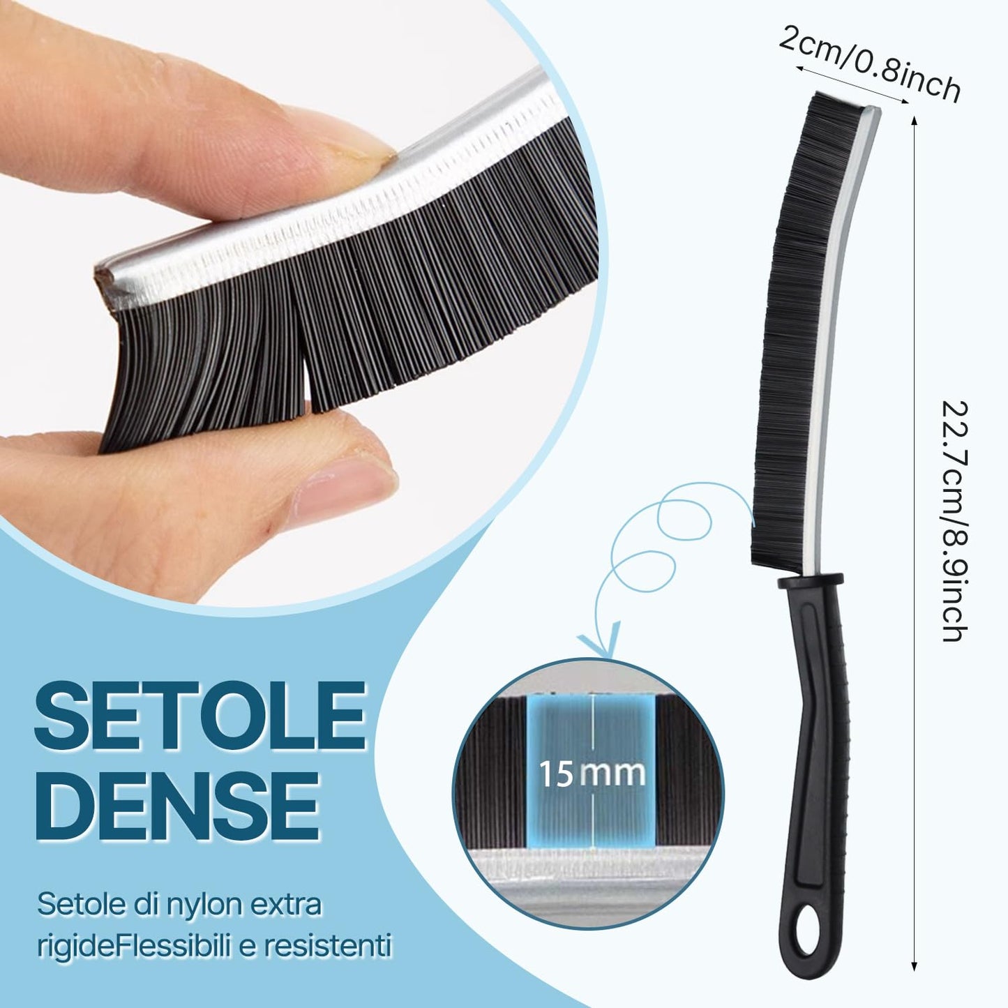 Eckenreinigungsbürste,Badezimmer Lückenreinigungsbürste-Spaltbürste,Reinigungswerkzeug mit langem Griff Zuhause Küche Rillenspalt Fenster Türschiene Schrubber Bürsten Fugen Reinigungsbürste(3pcs)
